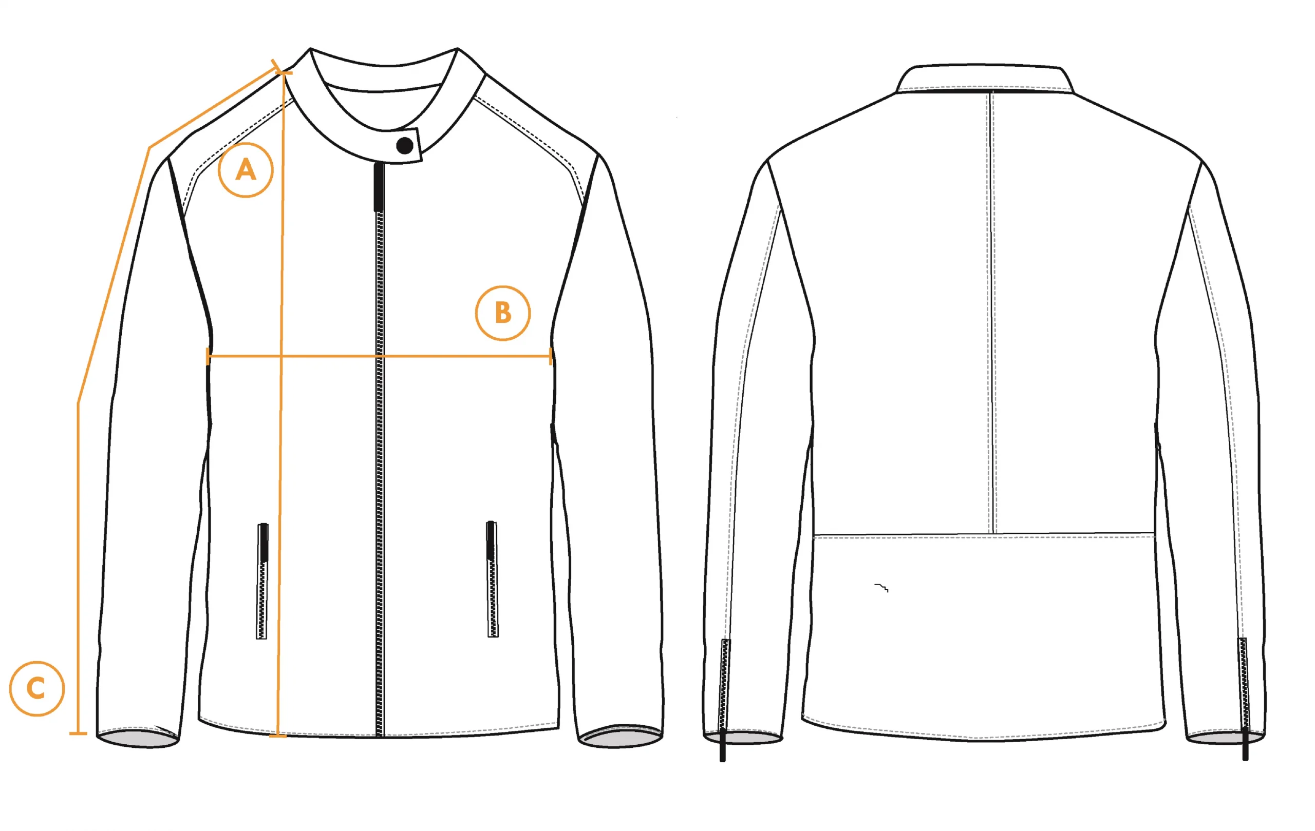 TABLA DE MEDIDAS - CAMPERA RIDER 1 - PIET